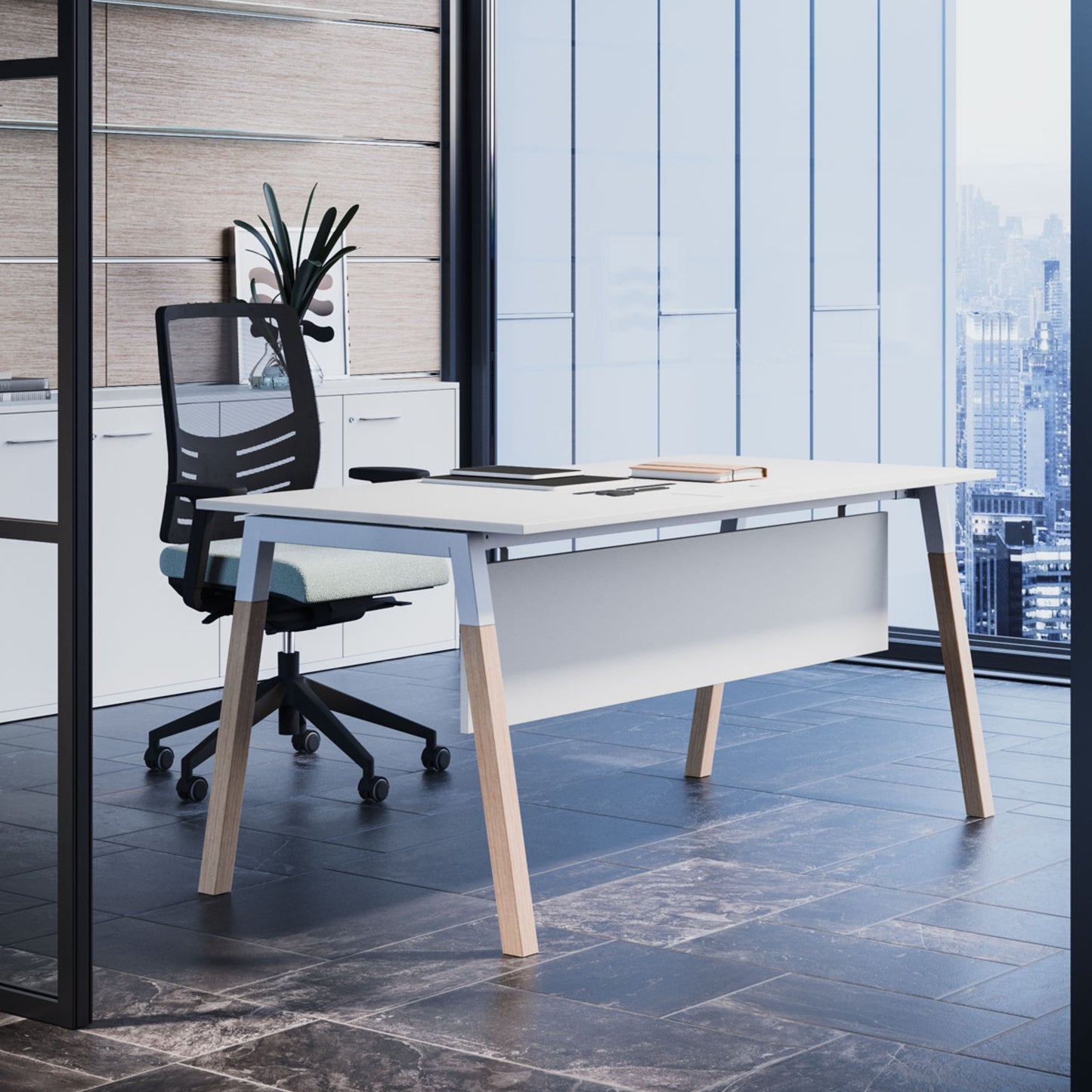 Scrivania V legno.